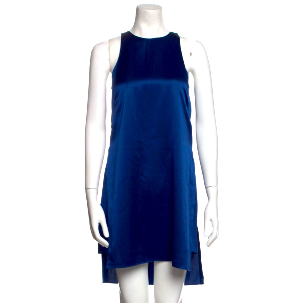 Helmut Lang For Intermix Silk Crew Neck Mini Dress